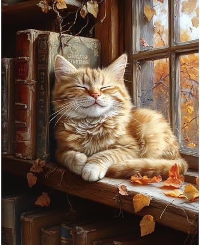 obterie Cat Paint by Numbers Kit for Adults Beginner Books Oil Painting Kit Adult Paint by Number Kits on Canvas DIY Painting for Beginners Art by Numbers for Gifts Home Wall Decor 16x20 Inch by Unknown