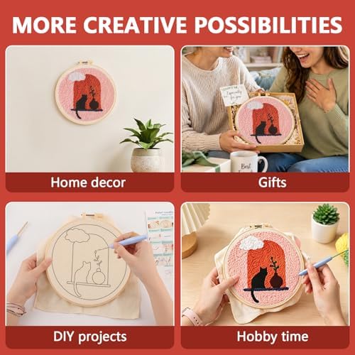 DIY Punch Needle Kit for Adult Beginners, A Cat on the Windowsill - Image 5