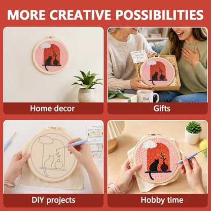 DIY Punch Needle Kit for Adult Beginners, A Cat on the Windowsill - Image 5