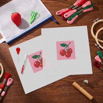 XunYee Needlepoint Canvas Kit, Cherries - Image 5