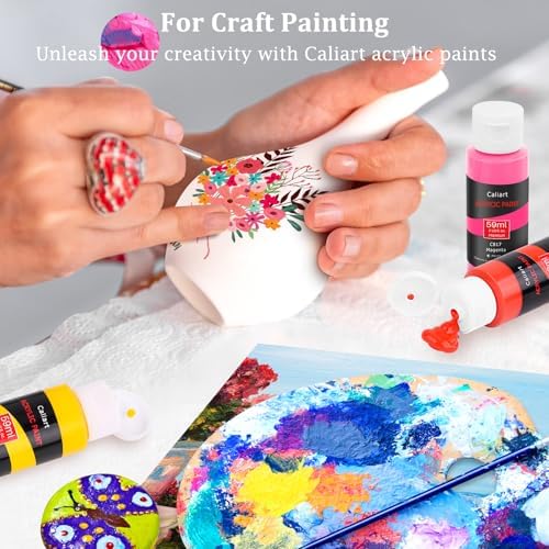 Caliart 36 Colors Acrylic Paint Set with 12 Brushes - Image 4