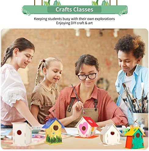 ILHSTY 30 Pack Large DIY Wooden Bird Houses Kits for Kids, Kids Crafts Wood Houses for Parties, DIY Crafts and Art Birdhouse Kits for Children to Build and Design - Image 2