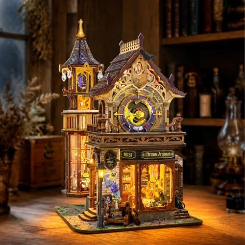 Time Magic Club Book Nook Kit with Rotating Tower, Music & Lights - Image 3