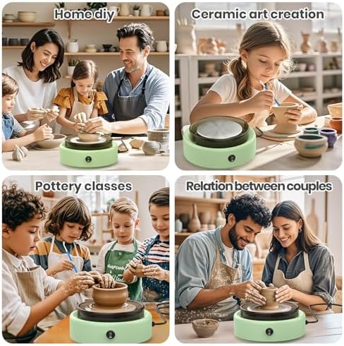 SKIRFY Pottery Wheel for Beginners, Complete Pottery Studio Kit with Foot Pedal, Adjustable Speed, 2.2 LB Air-Dry Clay, 21 Sculpting Tools, Ceramic Craft Kit for Ages 8+, Teens & Adults - Image 5
