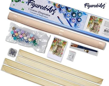 Figured'Art Paint by Numbers Kit for Adults Cave Entrance 16"x20" - Craft Art Painting Rolled Canvas with DIY Wooden Frame - Image 5