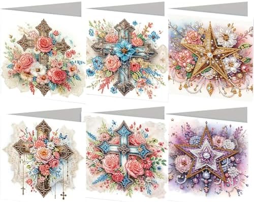 Diamond Art Cards with Envelopes–6PCS DIY Diamond Painting Greeting Cards Kit | Card Making Kit with Bling for Adults & Beginners | Birthday,Holiday & Thank You Cards (Belief) by Unknown