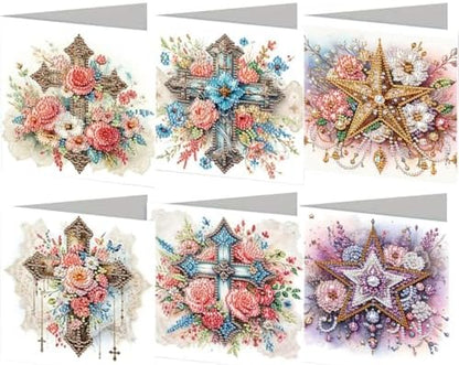 Diamond Art Cards with Envelopes–6PCS DIY Diamond Painting Greeting Cards Kit | Card Making Kit with Bling for Adults & Beginners | Birthday,Holiday & Thank You Cards (Belief) by Unknown