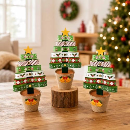 30 Sets Christmas Tree Pot Craft Kit, Standing Paper Xmas Tree DIY Bulk - Image 4
