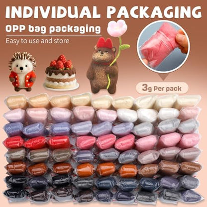 Mayboos 72 Pcs Needle Felting Wool, 24 Colors 7.6 oz Wool Roving - Image 2