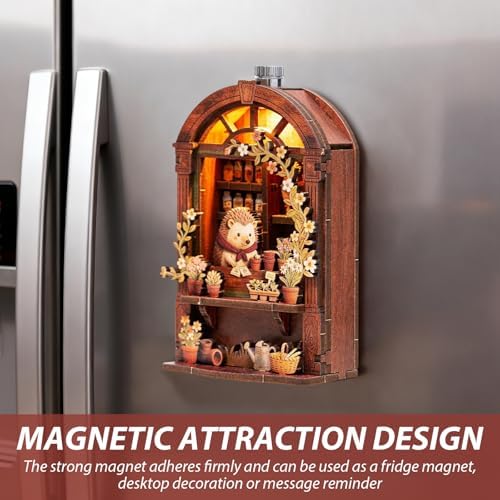 Book Nook Kit - DIY Miniature House Kit for Adults, Teens and Beginners, Dollhouse Booknook Library Tiny House Bookshelf Decor 3D Wooden Puzzle, Gifts for Family, Friends - Image 6