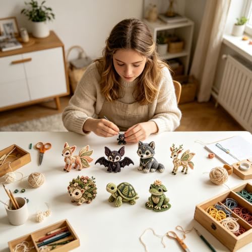 Forest DIY Patchwork Kit, DIY Fabric Animal Craft Kit, Forest Guardians Sewing Kit with Fabric & Accessories, Doll Making Set, Handmade Decor Ornament Gift for Craft Lovers (Deer) - Image 3