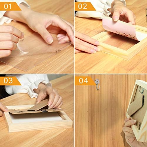 Vumdua 10 Pack Wood picture frames for crafts, Unfinished Wood Photo Frames, Craft Frames Set For Arts Crafts, DIY Painting Projects - For Adults and Kids Craft (5 x7 Frame Size Holds 4 x6 Pictures) - Image 7