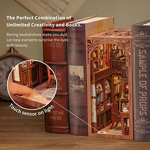 CUTEBEE Book Nook Kit - DIY Miniature House Kit for Adults and Teens, Dollhouse Booknook Tiny House Model Build Bookshelf Decor, Gifts for Family, Friends - Image 3