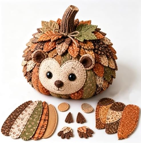 DIY Animal Pumpkin Sewing Kit,Harvest Fabric Animal Pumpkin Craft Set for Adults Beginners,Autumn Thanksgiving Home Ornament Craft Kit,Hand Sewing Decor (Hedgehog) by Unknown