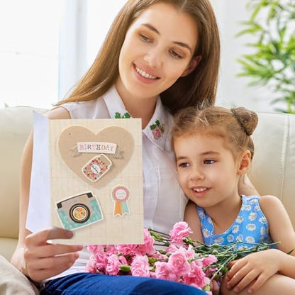 DIY Greeting Card Kits Includes 16 Cards 16 Envelopes with Decoration Accessories Handmade DIY Greeting Card Making Kits Personalized Set for Kids Adults(green) - Image 4