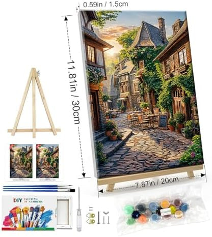 ATDMS City Street Scene Paint by Numbers Kit for Adults with Frame - Image 7