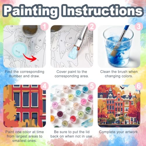 Kalonyth City Framed Paint by Numbers Kit for Adults Beginner 8x12 inch - Image 6