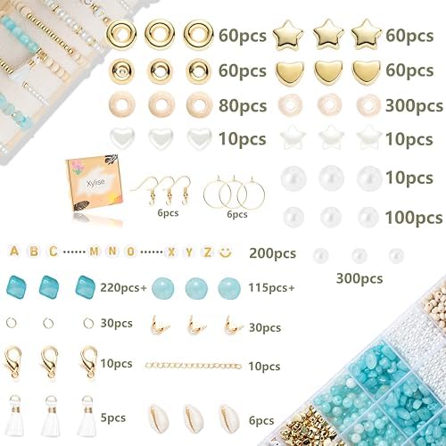 Xylise Jewelry Making Supplies Kit Natural Stone Beads for Irregular Natural Stone with for DIY Craft Bracelet Necklace Earrings for Adults (Blue) - Image 2