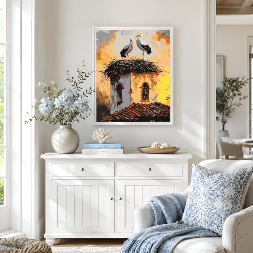 NXIKYO Old Church Paint by Number for Adults Beginners, Rustic Bell Tower Adults Paint by Numbers Kits on Canvas, DIY Oil Painting Acrylic Paints for Home Wall Art Decor(16x20inch) - Image 4