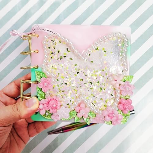 DIY Resin Shaker Journal Kit Butterfly - Complete Set with Square Notebook Molds, Binder Refills - Image 4