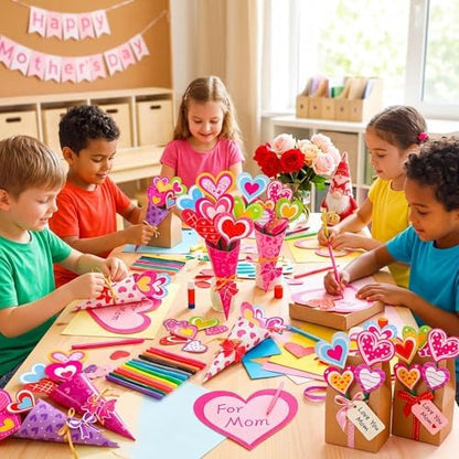 Motipuns 48 Set Graduation Flower Bouquet Craft Kit DIY Flower Paper Crafts Colorful Make Your Own Teachers Gifts for 2026 End of Year Last Day of School Gifts Handmade Project Home Activities - Image 5