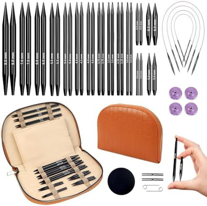 Yarniss 15 Pairs Interchangeable Circular Knitting Needle Combo with Case - Image 6