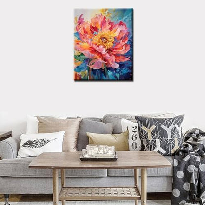 Peony Paint by Numbers Kit for Adults & Kids, Oil Painting DIY Craft, Blooming Flower Wall Art, Abstract Graffiti, Home Decor Gift - Image 3