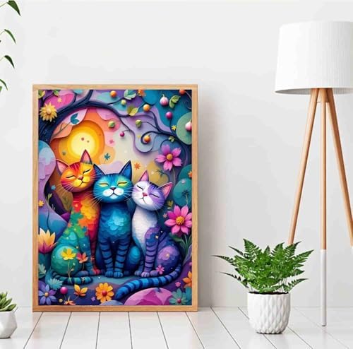 DYAIANGMU Cat Paint by Numbers Kit for Adults Beginners 19.6X15.7inch - Image 4