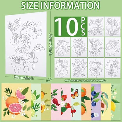 Nuberlic 10Pcs Pre Drawn Canvas to Paint for Kids Adults Grils Boys - Image 2