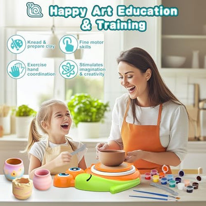 Pottery Wheel for Kids-Complete Pottery Painting Kit Arts and Crafts for Kids Ages 8-12, Clay Sculpting Tools with 1.7lb Air Dry Clay, Birthday Christmas Gifts Toys for Boy Girls Age 6 7 8 9 10 11 12 - Image 5
