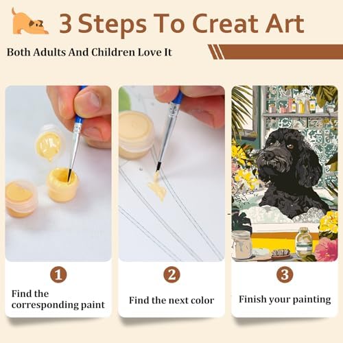 Reivworl Dog Paint by Numbers Kit for Adults Beginner 16×20 inch - Image 7
