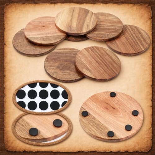 Meanplan 40 Pcs Blank Wooden Coasters, 4 x 4 x 0.28 Inch, Round, Brown - Image 5