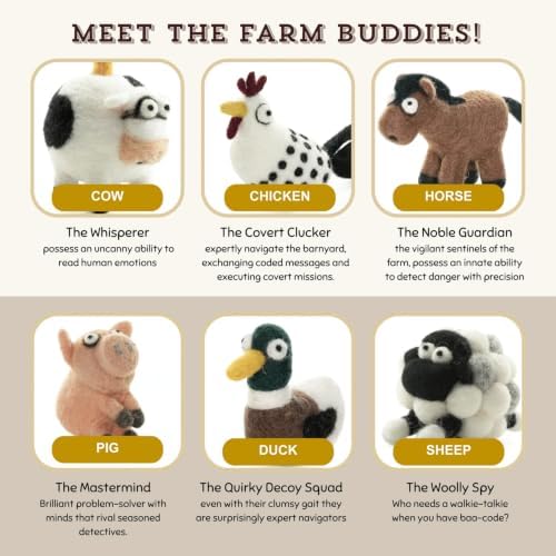 Woolbuddy Needle Felting Kit Starter Set (Farm Animals) for Beginner Adults - Image 4