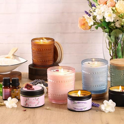 DARJEN Candle Making Kit for Adult, 4 Jars & 4 Tins Soy Wax Scented DIY Set - Image 6
