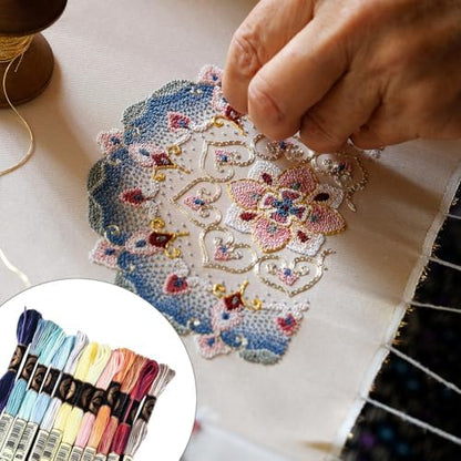 12 Skeins 105 Yards 6 Strands Embroidery Floss Colorful Gradient Thread Cross Stitch Variegated Friendship Bracelet String Cord Bulk Yarn Set for Bracelets Hand Sewing Making DIY Crafts - Image 4