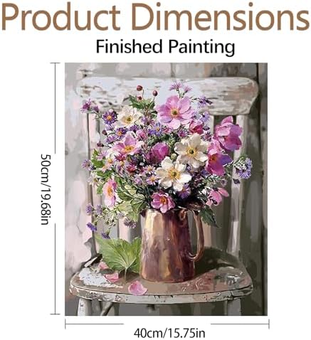 JATOK Paint by Numbers Kit for Adults, Bouquet, 16 x 20 in / 40 x 50 cm - Image 2