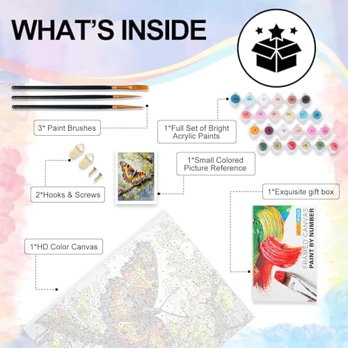 Yezavesu Butterfly Framed Paint by Numbers Kit for Adults Beginner - Image 4