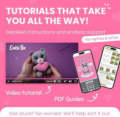 Cookie Box Crochet Kit for Beginners, Bear Ted - Image 4