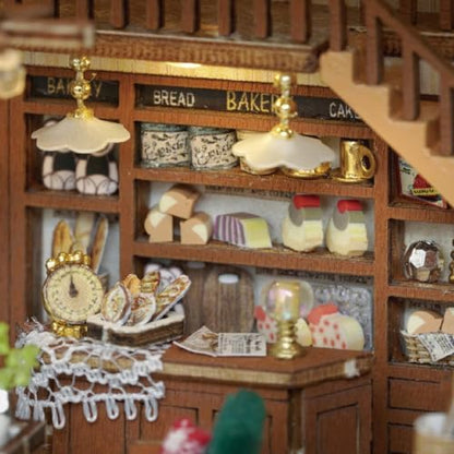 DIY Miniature Dollhouse Kits - Wooden Mini Model House with LED Lights, Tiny Furniture & Accessories – Craft Building Kits for Teens & Adults (Bagel Time) – Birthday Valentine's Gift - Image 7
