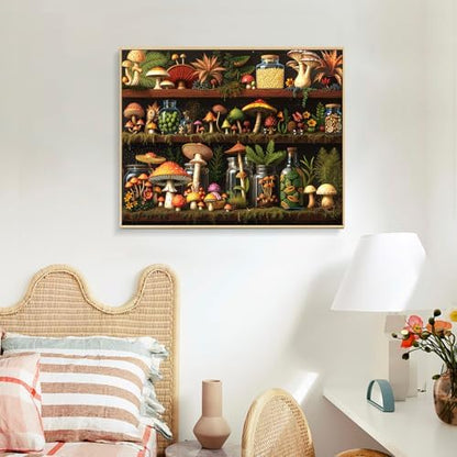 Paint by Numbers Kit for Adults, Mushroom DIY Acrylic Canvas Painting Set - Image 2