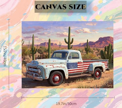 ACANDYL Truck DIY Paint by Numbers Kit for Adults Paint by Numbers Beginner Canvas Painting by Number Cactus Tree DIY Acrylic Oil Painting on Canvas Arts Craft Decoration 16x20 Inch - Image 5