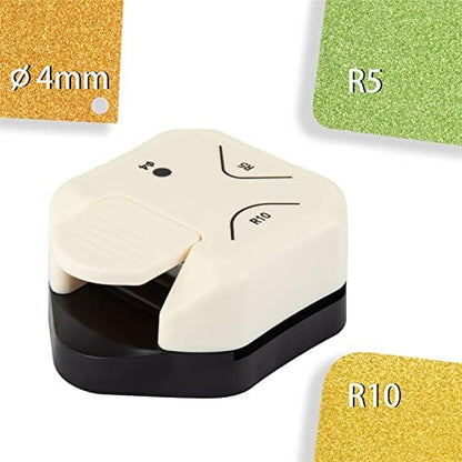 QIQQIKIN Corner Hole Punch 4mm Circle Cutter Punch +R5mm+R10mm 3-Way Corner Rounder Paper Punch,Cardstock,Laminator,Photocards,Scrapbooking,Die Cuts for Card Making,Junk Journal Supplies Clearance - Image 2