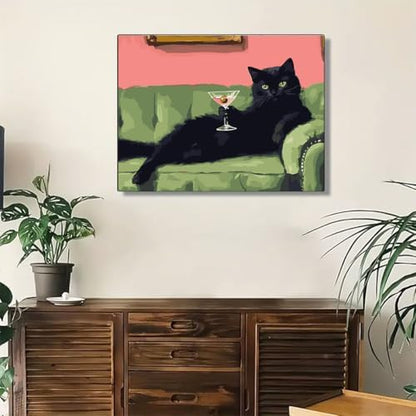 GEMFAMILY Black Cat Paint by Numbers Kit for Adults Beginner 16 X 20 inch - Image 4