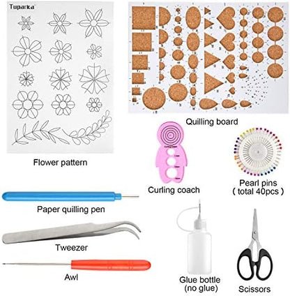TUPARKA 15 PCS Paper Quilling Kits with 29 Colors 600 Strips Quilling Paper DIY Design Drawing Handcraft Tool - Image 2