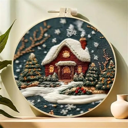 Huacan Embroidery Kit for Beginners Adults, Easy Needlepoint Kits for Adults with Stamped Embroidery Patterns. (House) - Image 5