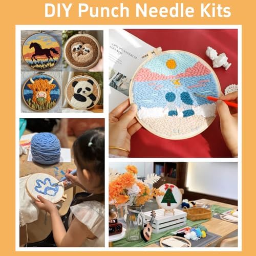 Punch Needle Kits for Beginners Abstract Colorful Tree 20x20cm(3) - Image 6