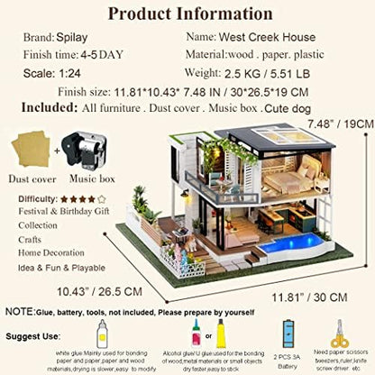 Spilay DIY Miniature House Kit for Adults, Miniature Dollhouse Kit - Image 4