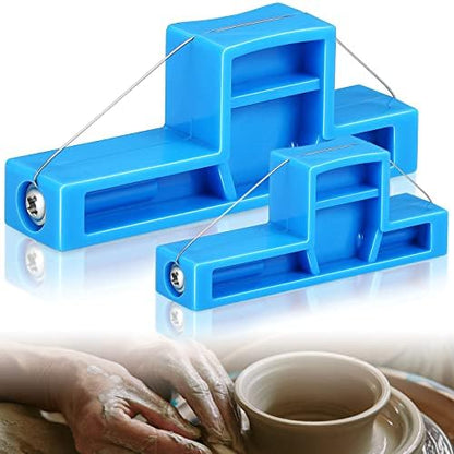 Tarpop 2 Pcs Angle Cutting Clay Tool Small Steel Wire Bevel Cutter Plastic Pottery Trimming Tools Clay Bevel Blue Pottery Angle Cutter for Ceramic Pottery Sculpting, 2 Size by Tarpop