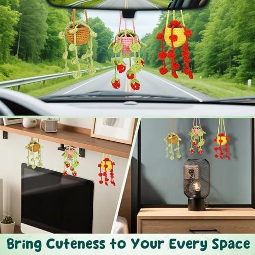 WaldyWop Crochet Kit for Beginners: 3 PCS Hanging Potted Crochet Plants Kits for Adults Kids 8-12 - Easy Video Tutorials & Printed Instructions & 40% Extra Yarn - DIY Birthday Gift Set for Girls Women - Image 7