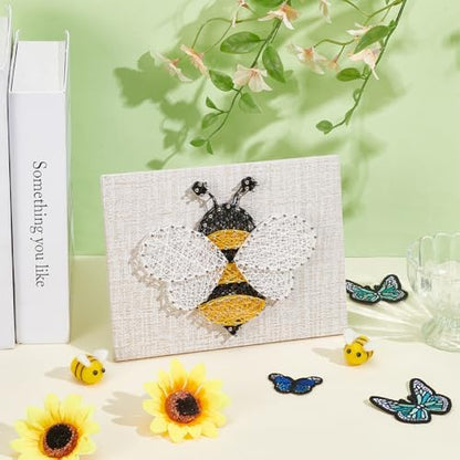 WEBEEDY 3D String Art Kit for Adults Beginners, DIY Bee String Craft Kit, Include All Necessary Accessories and Frame, Christmas Mother's Day Home Wall Decorations Unique Women Gift - Image 4